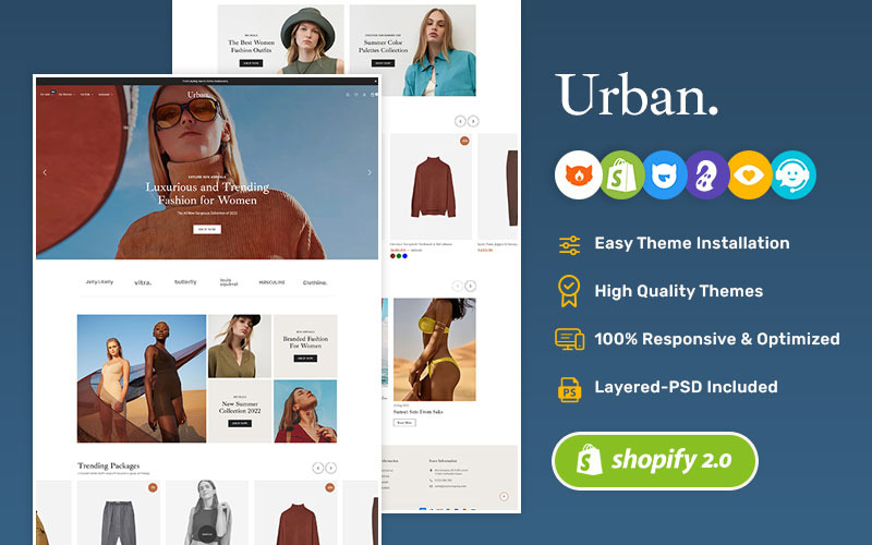 Tema responsivo da moda Shopify 2.0 Urban-Luxurious e Trending