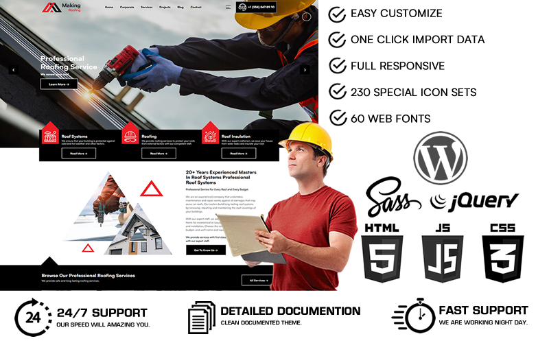 Tvorba - Oprava střech a střešní téma WordPress