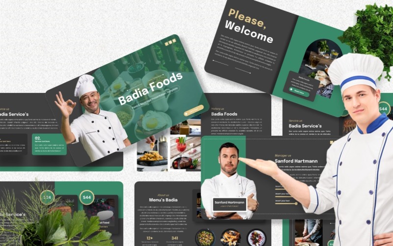 Badia - Plantilla de diapositivas de Google para alimentos y bebidas