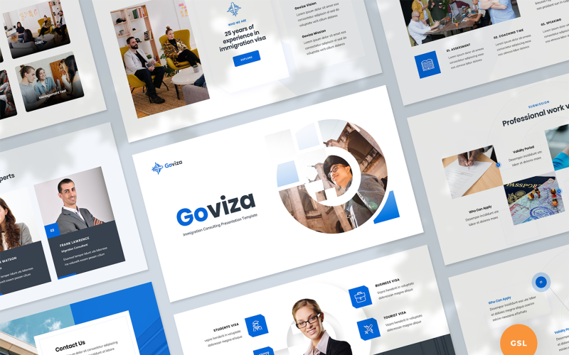 Modello di presentazione del servizio di consulenza sull'immigrazione per Presentazioni Google