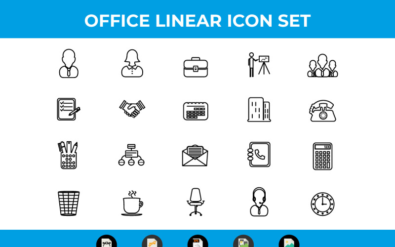 Business och Office linjära ikoner vektor och SVG