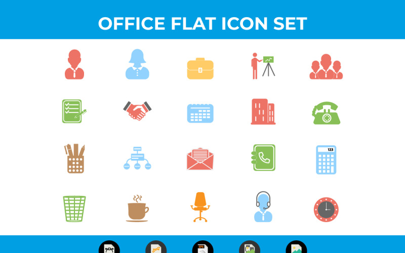 Business und Office Flat Icons Vektor und SVG