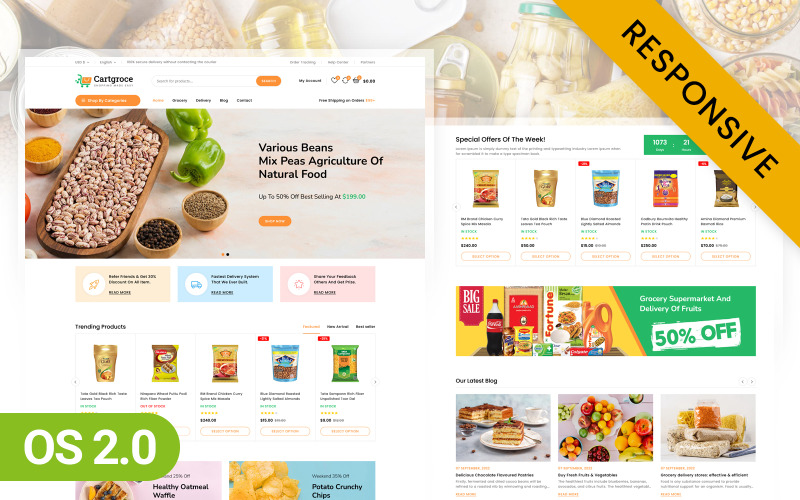 Cartgroce - Supermercado Supermercado Shopify 2.0 Tema responsivo