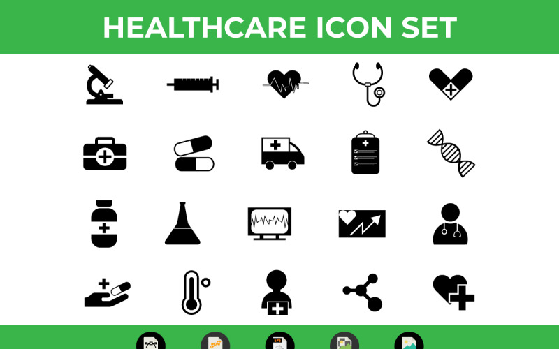 Gezondheidszorg en medische pictogrammen Vector en SVG