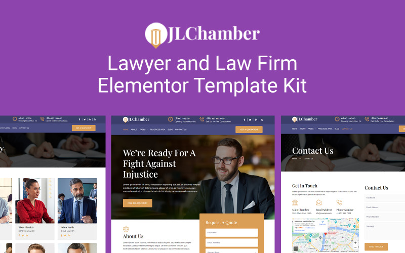 JLChamber – набір шаблонів для юристів та юридичних фірм Elementor