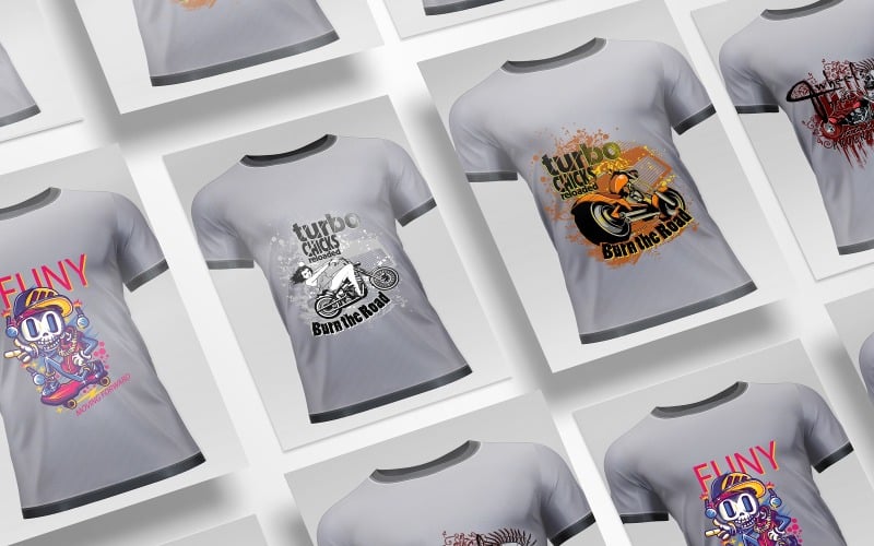 50 desenhos animados engraçados, monstros, tipografia, animal, ciclista, horror e design de camiseta de estilo de vida