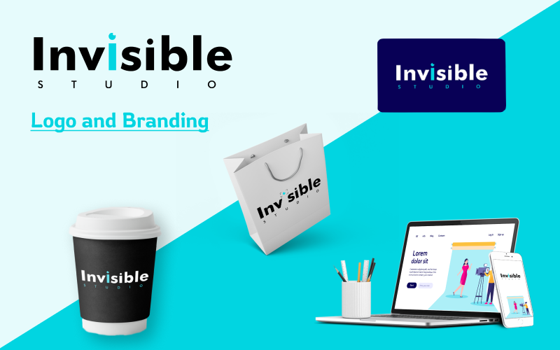 Invisible Studio — szablon logo i brandingu