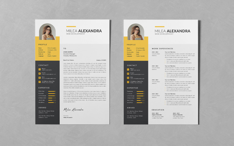 Kreatywne nowoczesne szablony CV / projektowanie CV PSD