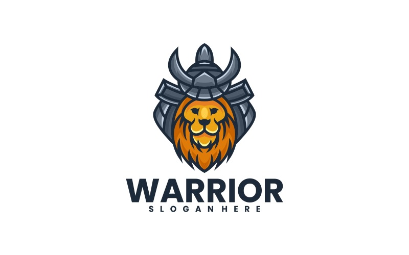 Logo Lion Warrior jednoduchého maskota
