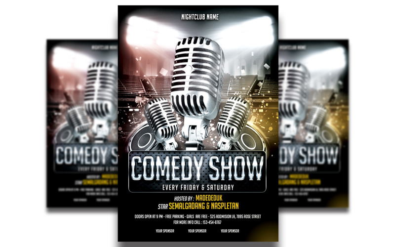 Modèle de Flyer de spectacle d'humour #2