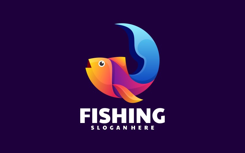 Modèle de logo coloré dégradé de pêche