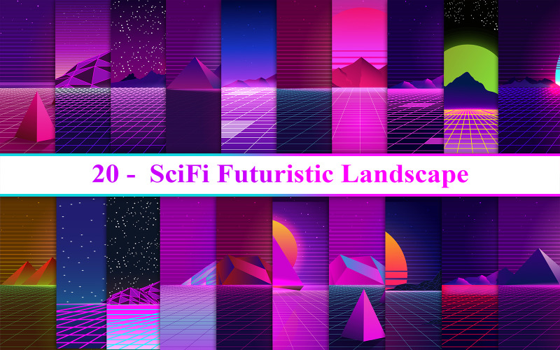 Sci-Fi-futuristischer Landschaftshintergrund