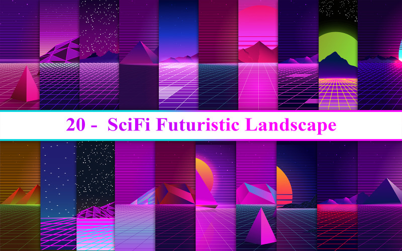 Sci-Fi futurystyczny krajobraz tła