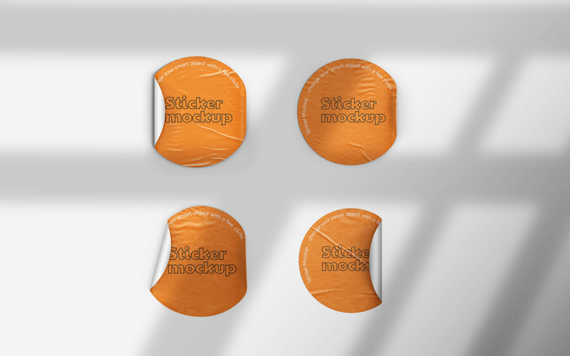 Autocollant arrondi Mockup Vol 05