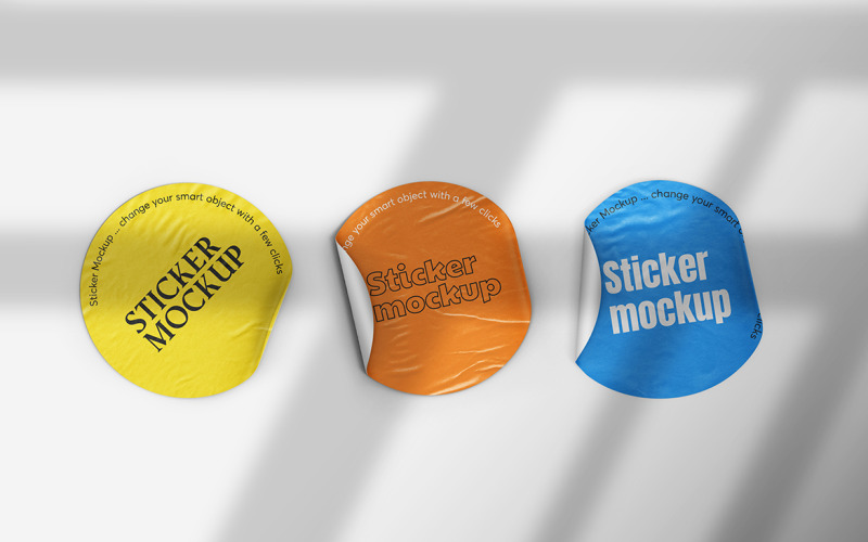 Mockup adesivo arrotondato Vol 07