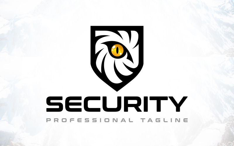Design de logotipo de segurança do Lion Eye Shield