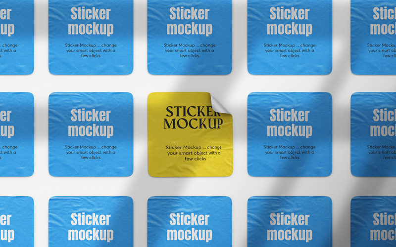 Kare Çıkartma Mockup Cilt 13