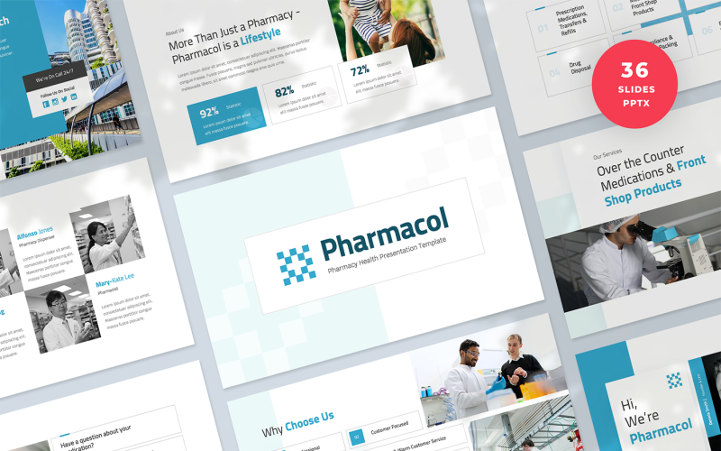 Plantilla de PowerPoint - presentación de salud de farmacia