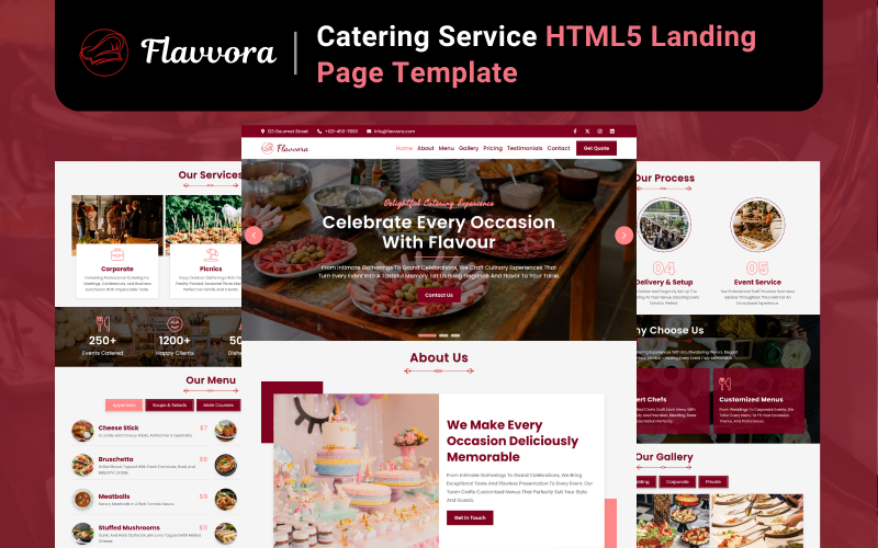 Flavvora - Catering Service HTML5 Landing Page Template