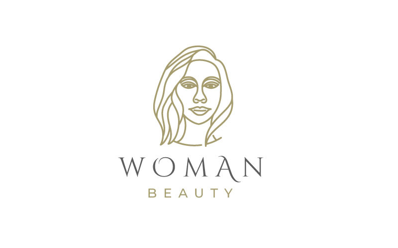 Modèle de vecteur de conception de logo de femme de beauté d'art en ligne