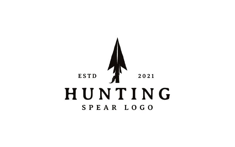 Modèle vectoriel de conception de logo de chasse à pointe de flèche hipster rétro vintage