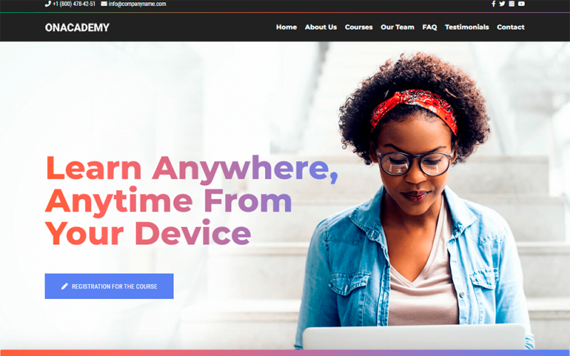 Onacademy – kurzus HTML5 nyitóoldalsablonja