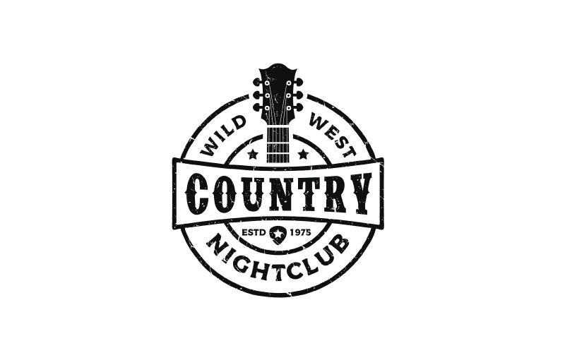 Projekt logo w stylu vintage w stylu rustykalnym klasycznej muzyki country