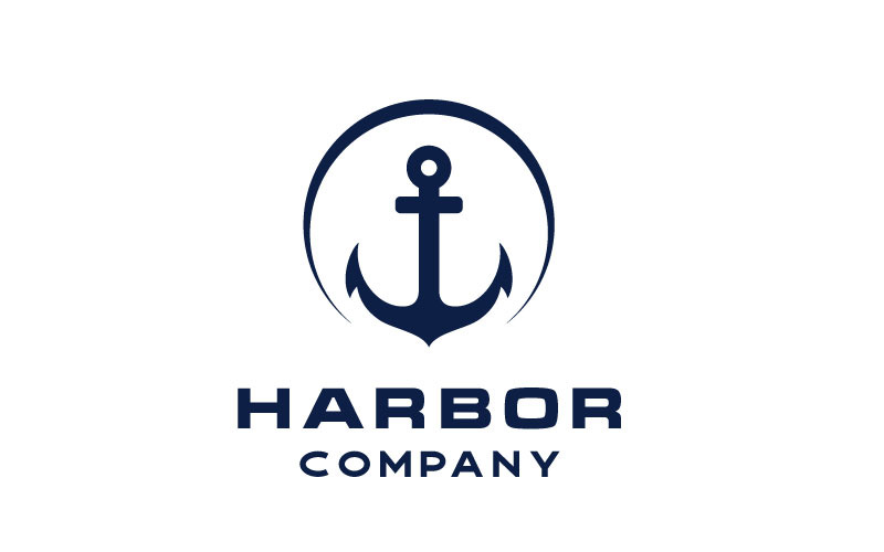 Silhouette di ancoraggio per nave barca Navy trasporto nautico Logo Design
