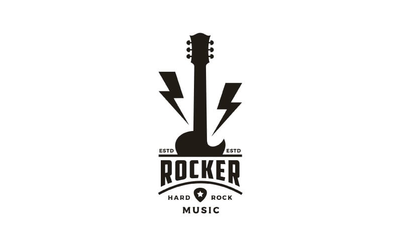 Vintage Retro Classic Country Music, vector de diseño de logotipo de guitarra