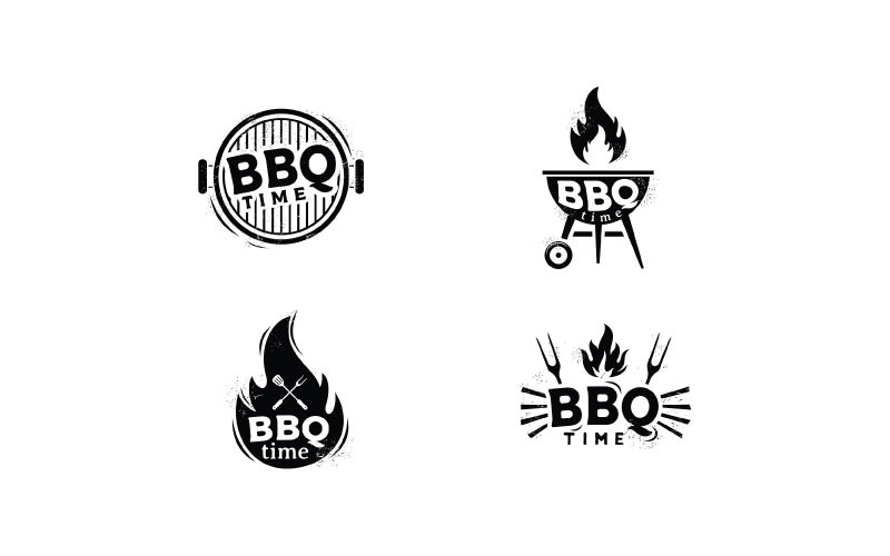 Vintage Rustikální Gril Barbeque BBQ Logo Design Vector