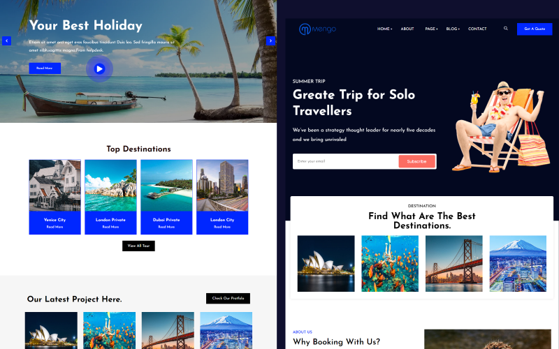 Bamon - Rese-/turbokning Responsivt WordPress-tema