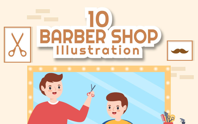 10 Illustration de salon de coiffure