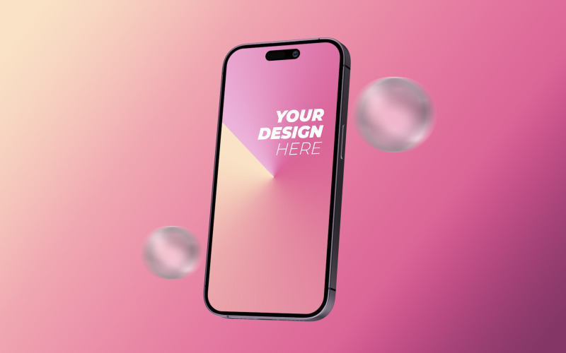 iPhone 14 Pro PSD Mockup Template 2