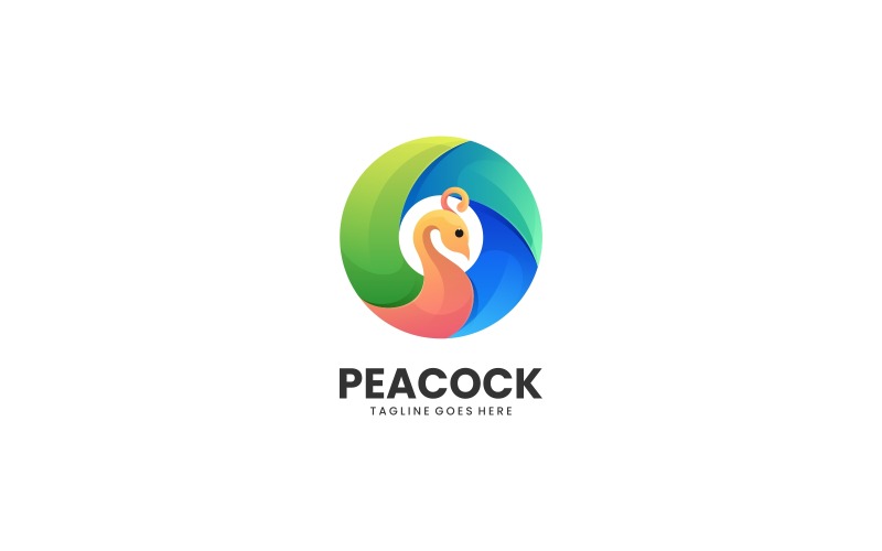 Logo colorato sfumato pavone 4