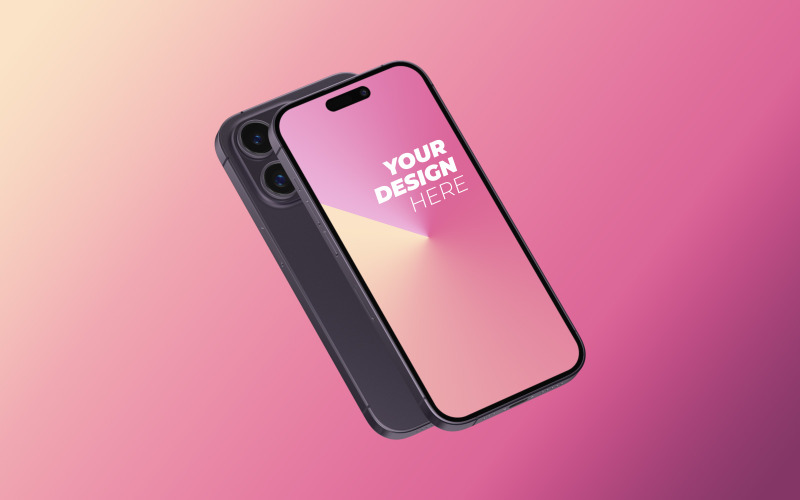 Modèle de maquette PSD pour iPhone 14 Pro 5
