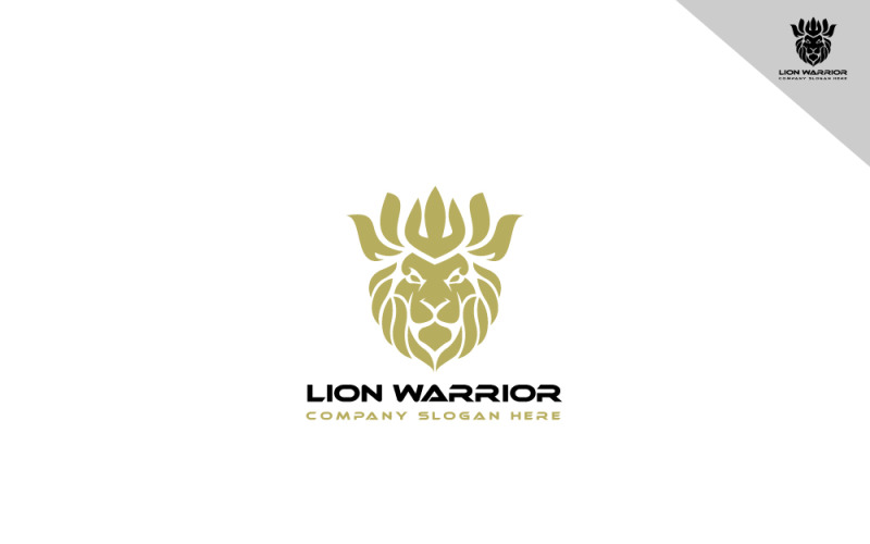 Modern Lion Warrior logotyp mall