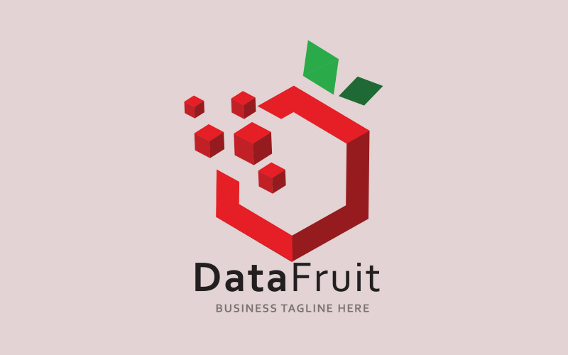 O logotipo de frutas de dados de design