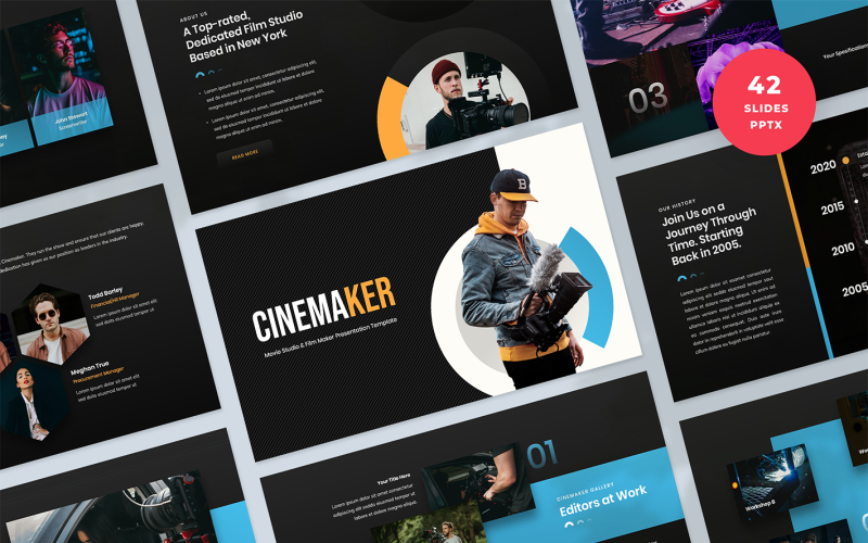 PowerPoint šablona prezentace Movie Studio a Film Maker