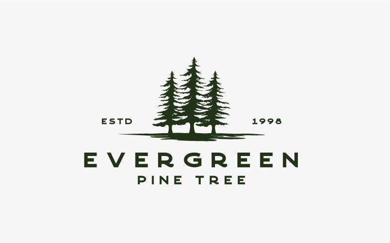 evergreen logo premium with pines tree logo elegant template vector eps 10  6731687 Vector Art at Vecteezy
