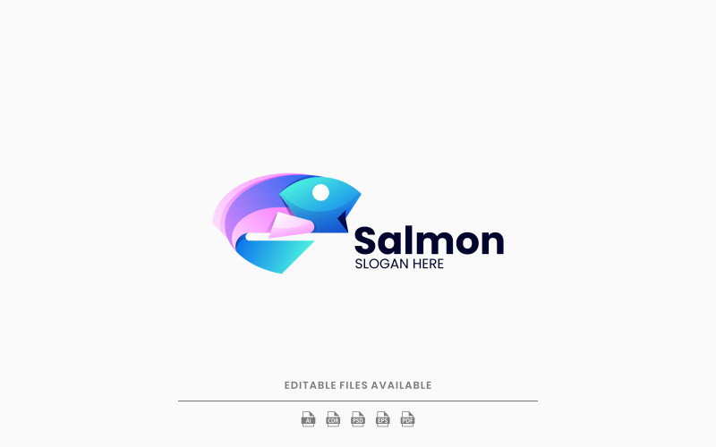 Zalm Gradiënt Kleurrijk Logo