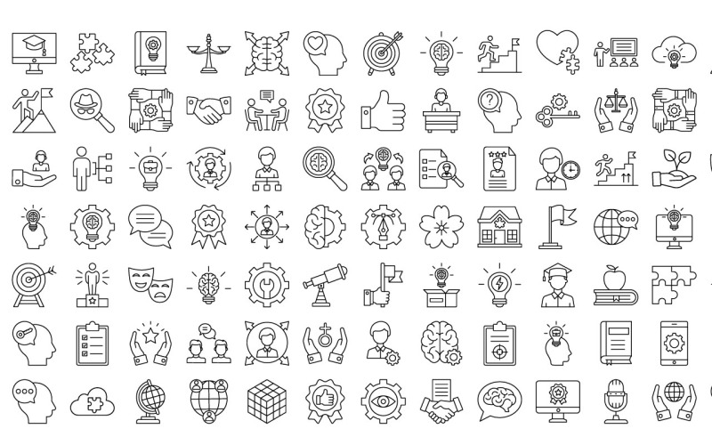 Beceri Yönetimi kalın vektör simgeler | AI | EPS | SVG