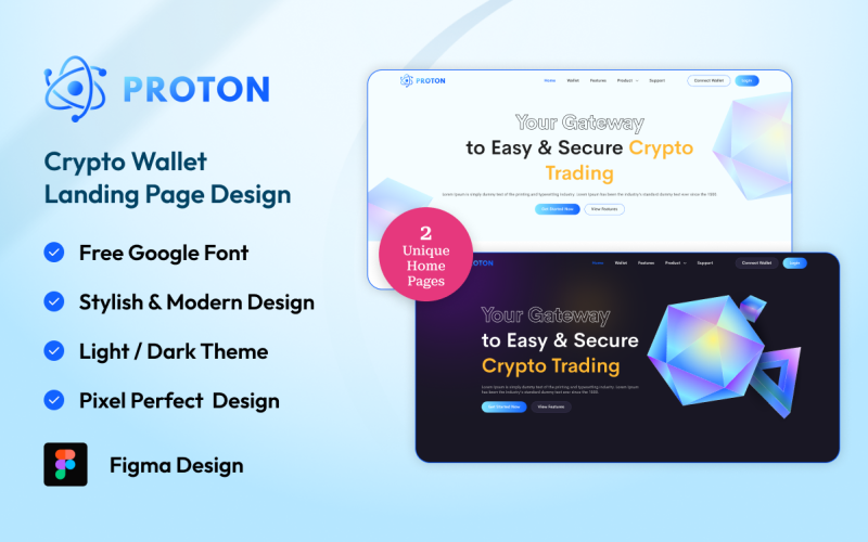 Crypto Wallet – Landing Page Figma Kit