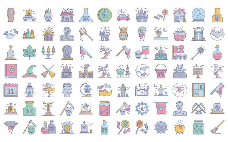 Halloween vektorové ikony | AI | EPS | SVG