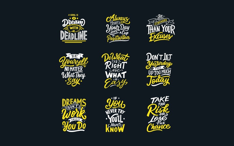 Pacote de citações de tipografia para camiseta