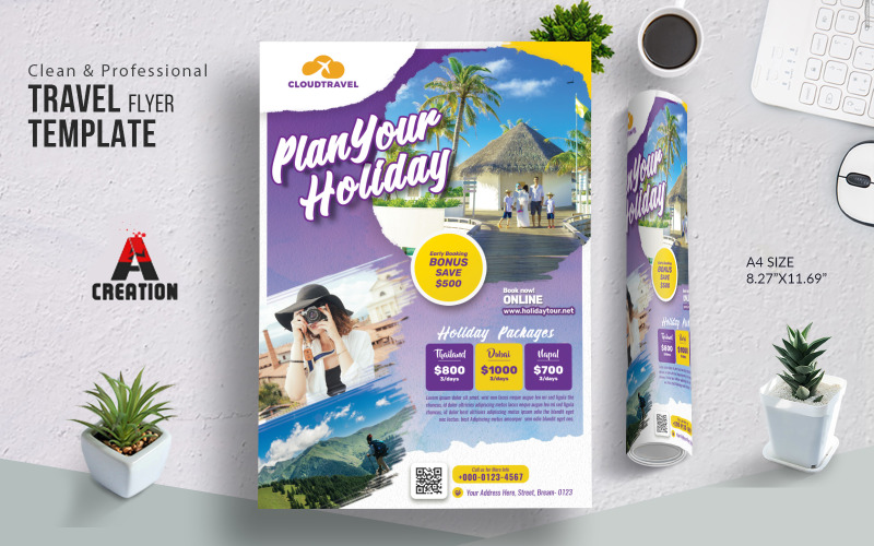 Travel Flyer Template-Design für Reisebüros