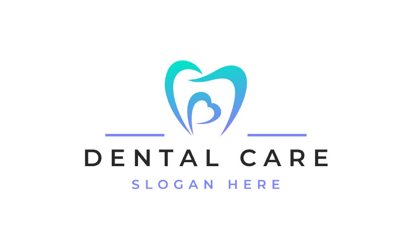 Dent et coeur, inspiration de conception de logo de soins dentaires