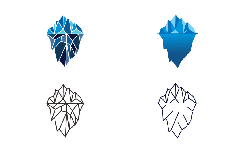 Góra lodowa Logo Design Vector