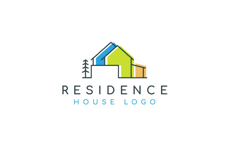 简单的房子标志设计灵感矢量