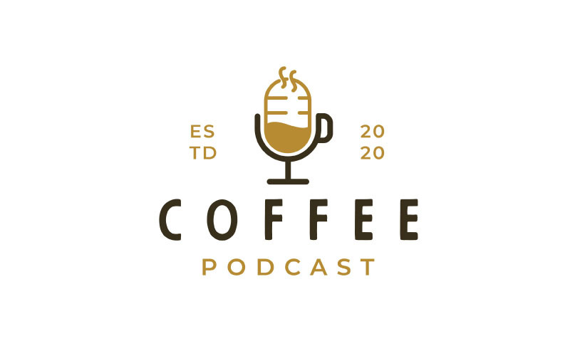 Koffie Podcast Logo Ontwerp Inspiratie