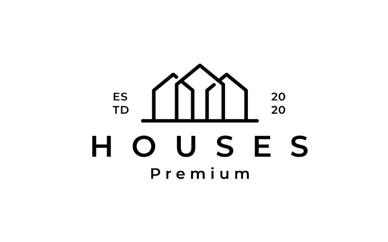 Minimalistyczna linia Art House Logo Design Inspiracja
